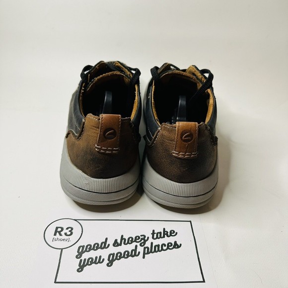 Clarks Lace Up Leather Slip-On Loafers Shoes Mens Sz 8.5 - Picture 4 of 7